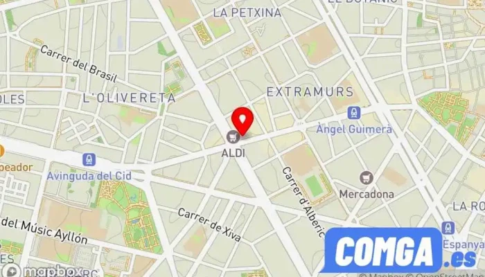 mapa de Cefiba Cajas Fuertes y Buzones - Cerrajeros en Valencia Subministrament de panys, Ferretería, Servicio de duplicación de llaves, Cerrajero, Proveedor de buzones de correo, Tienda de cajas fuertes en Valencia