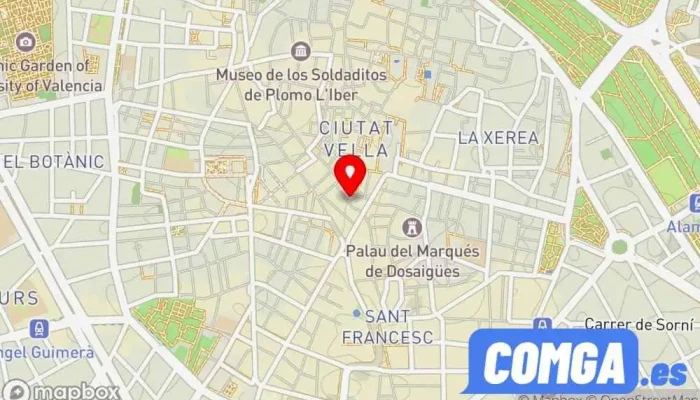 mapa de Centro Valencia Calle Cerrajeros Bed & Breakfast en Valencia