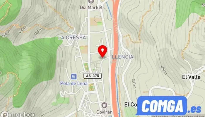 mapa de Cerrajero-Tallerin de Javier Zapatero, Tienda de regalos, Cerrajero, Servicio de afilado en Pola de Lena