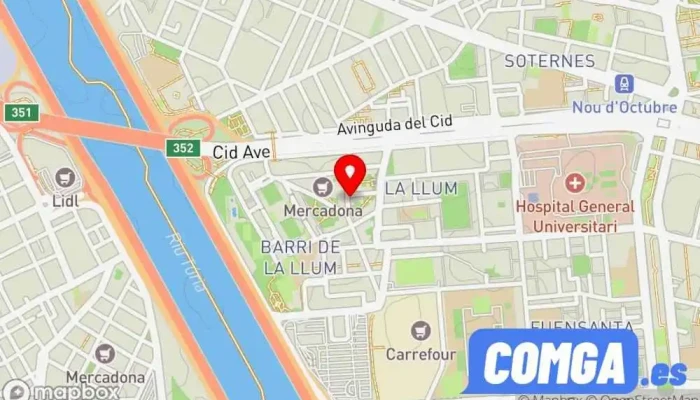 mapa de Cerrajero Valencia 24 horas - De confianza Cerrajero en Valencia