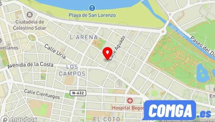 mapa de Cerrajeros APERKEY Servicio de duplicación de llaves, Lock Store, Cerrajero, Tienda de cajas fuertes en Gijón