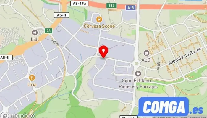 mapa de CERRAJEROS EL CARBAYU Cerrajero, Servicio de duplicación de llaves en Gijón