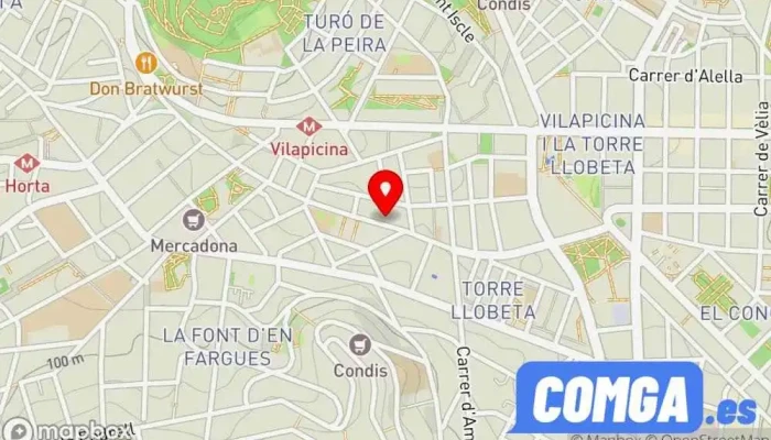 mapa de Cerrajería Rocosa Cerrajero en Barcelona