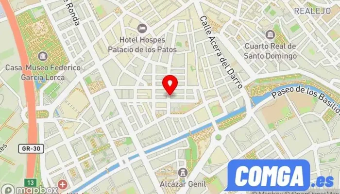 mapa de COMADISA SEGURIDAD Cerrajero, Proveedor de puertas en Granada