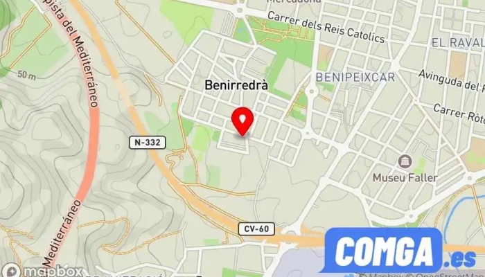 mapa de Forjanova Cerrajero en Benirredrà