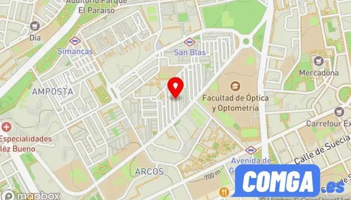 mapa de FORTIMAT CERRAJEROS Y CAJAS FUERTES Cerrajero, Tienda de cajas fuertes en Madrid