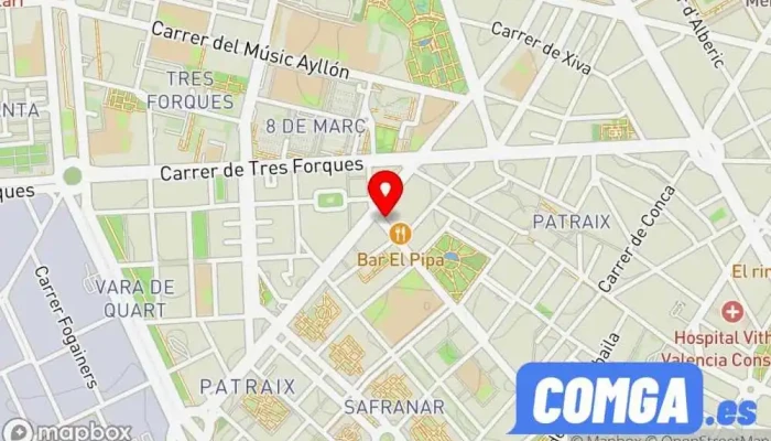 mapa de LLAVES DE COCHE (AUTO-CLAU) Cerrajero, Tienda de electrónica en Valencia