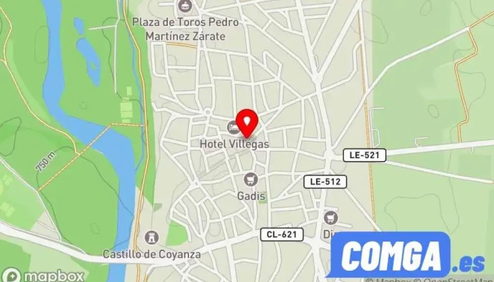 mapa de Multiservicios Coyanza Cerrajero en Valencia de Don Juan