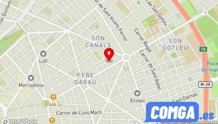 mapa de Panys Forts Fichet Cerrajero, Tienda de cajas fuertes en Palma