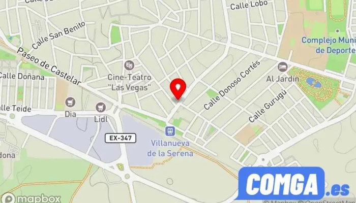 mapa de Punto Llave Cerrajero en Villanueva de la Serena