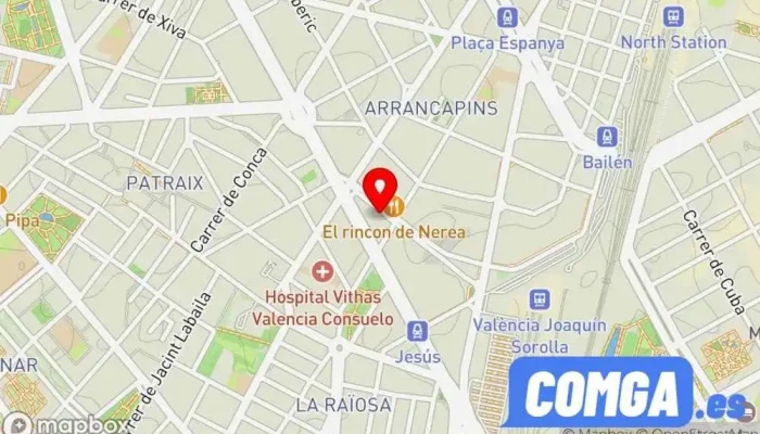 mapa de Servicio Fichet Cerrajero, Botiga de panys en Valencia