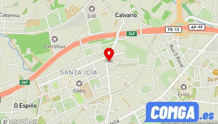 mapa de Somos Soluciones Cerrajeros - Urgencias 24 h Cerrajero, Servicio de duplicación de llaves, Servicio de seguridad, Proveedor de sistemas de seguridad en Narón